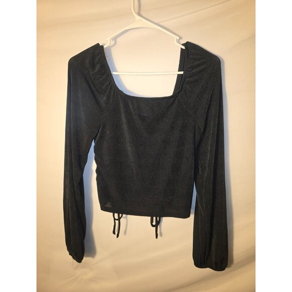 Sexy Black Gothic Whimsygoth Top Shirt Blouse Romantic Molded Cups Medium 7/9 M - Picture 3 of 3